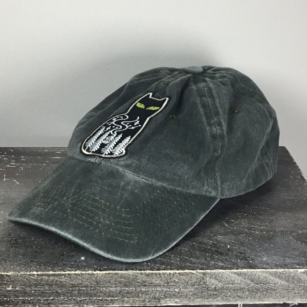 Black cat forest ball cat adjustable cotton/polyester blend distressed grey XS